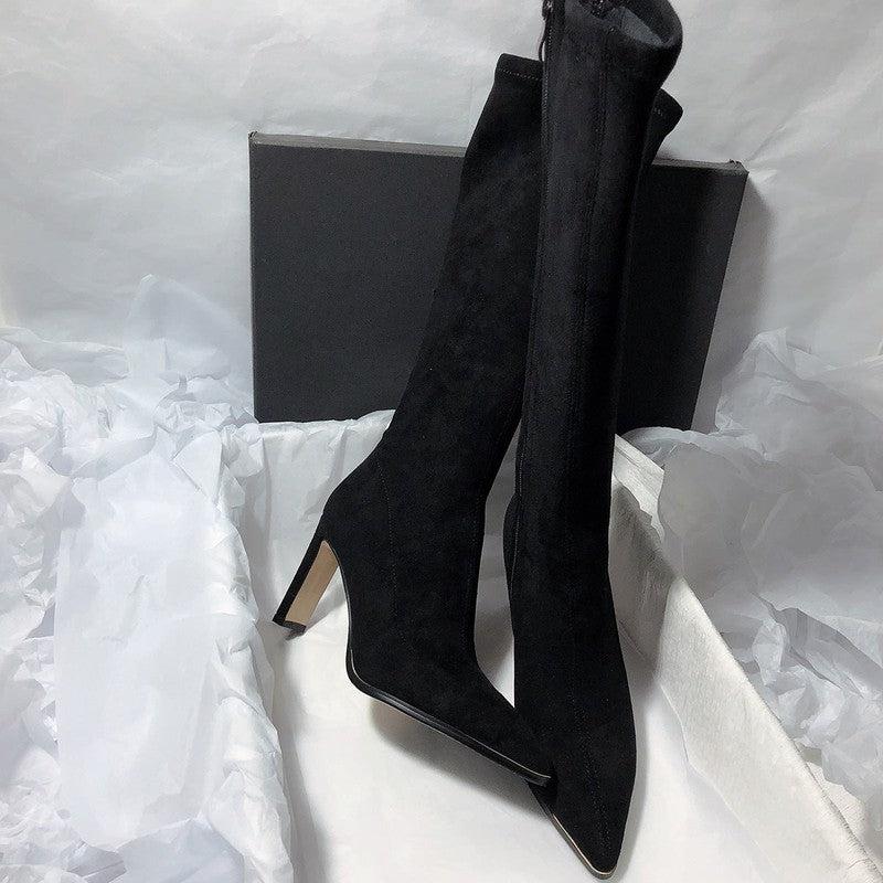 Cheky - Women's High Heel Stretch Below The Knee Boots