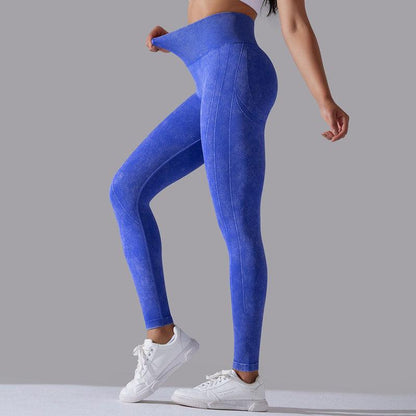 Cheky - Knitted Seamless Yoga Pants Running Sports Fitness High Waist Butt Lifting Leggings Womens Clothing