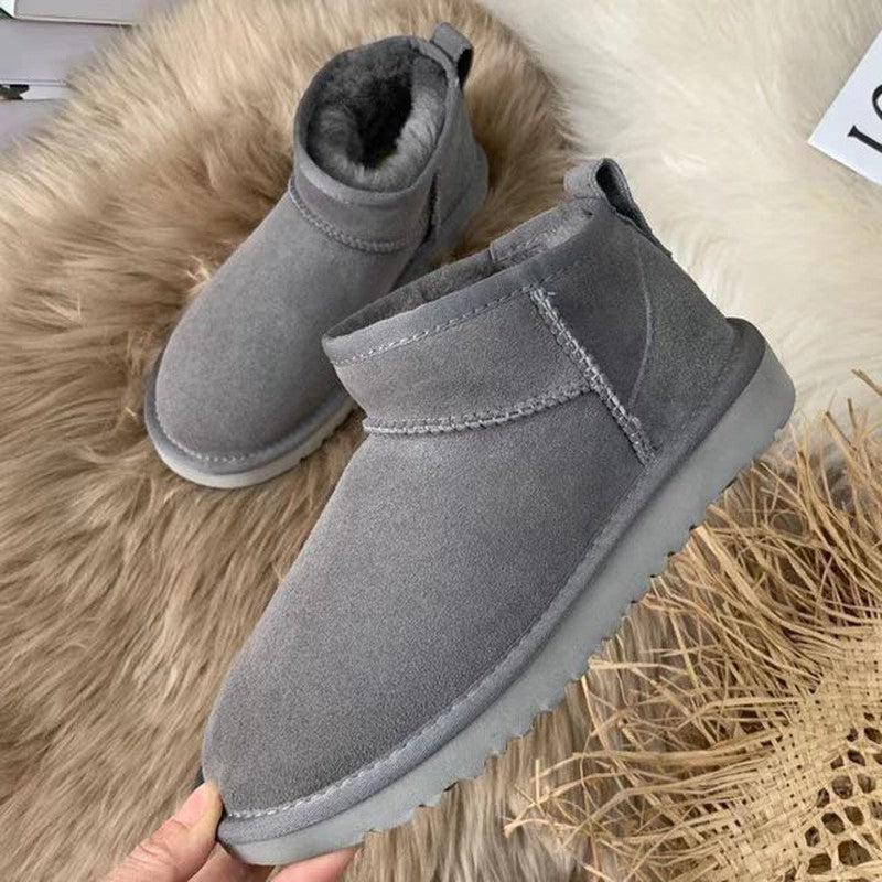 Cheky - Women's Short Tube Velvet Thickening Thermal Cotton Shoes Snow Boots