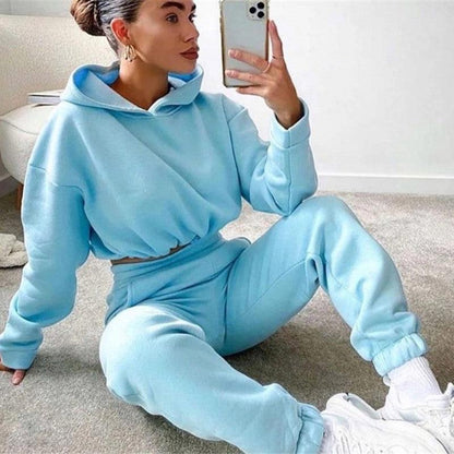 Cheky - Jogging Suits For Women 2 Piece Sweatsuits Tracksuits Sexy Long Sleeve HoodieCasual Fitness Sportswear