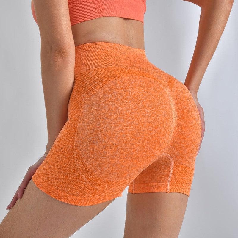 Cheky - Striped Yoga Shorts High Waist Hip-lifting Tight Pants For Women Running Fitness Sports Leggings