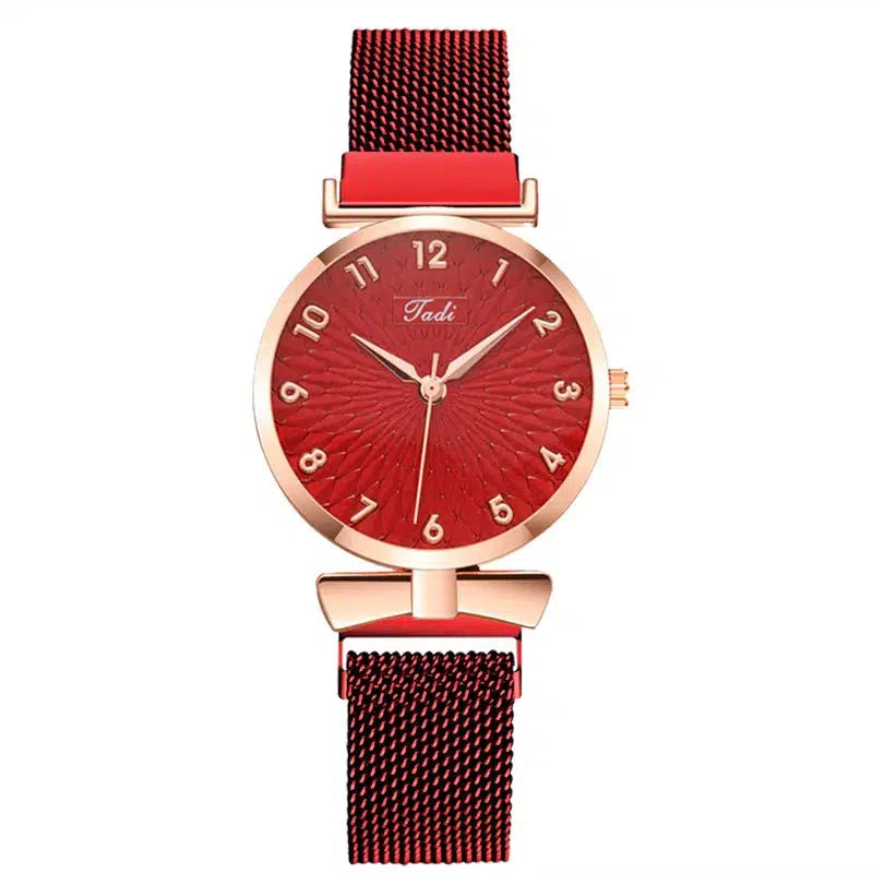 Cheky - Luxury Women Watches 6pcs Set Elegant Female Wristwatches Magnetic Mesh Band Rose Woman Watch Bracelet montre femme reloj mujer