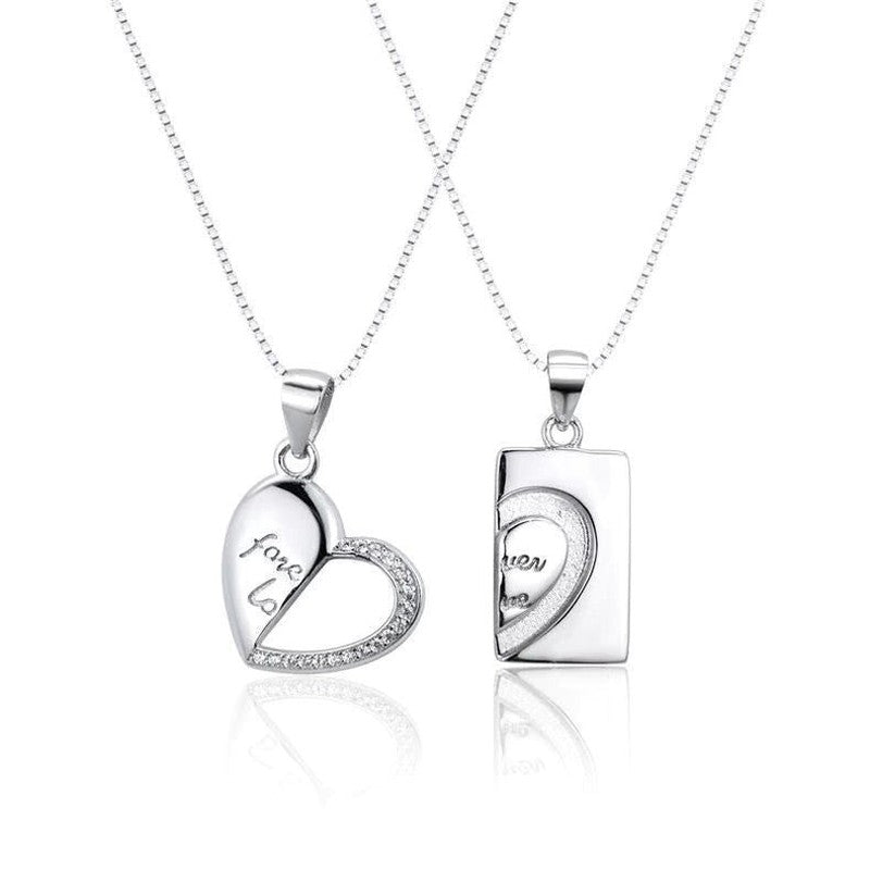 Cheky - Silver Necklace Qixi Couple Love Buckle