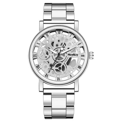 Cheky - New Fashion Top Women Hollow Skeleton Faux Mechanical Watch Ladies Metal Mesh Quartz Wrist Watches For Female Relogio Feminino