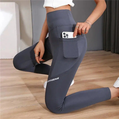 Cheky - Seamless Leggings With Pocket Women Soft Workout Tights Fitness Outfits Yoga Pants High Waist Gym Wear Spandex Leggings