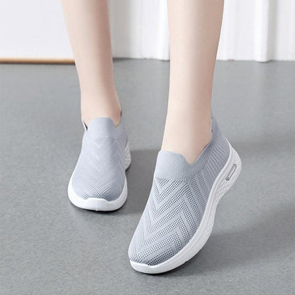 Cheky - Casual Mesh Shoes Sock Slip On Flat Shoes For Women Sneakers Casual Soft Sole Walking Sports Shoe