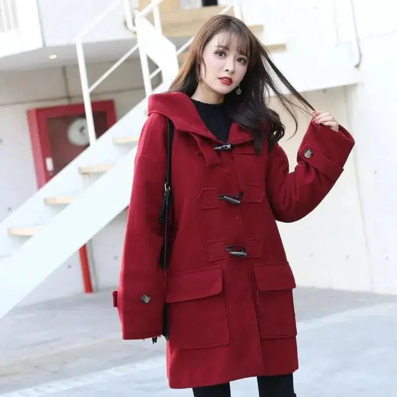 Cheky - Cape button tweed coat