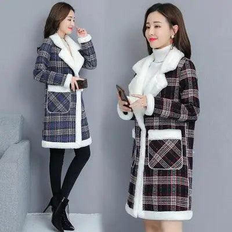 Cheky - Cashmere Like Thickened Medium Length Cotton Padded Jacket