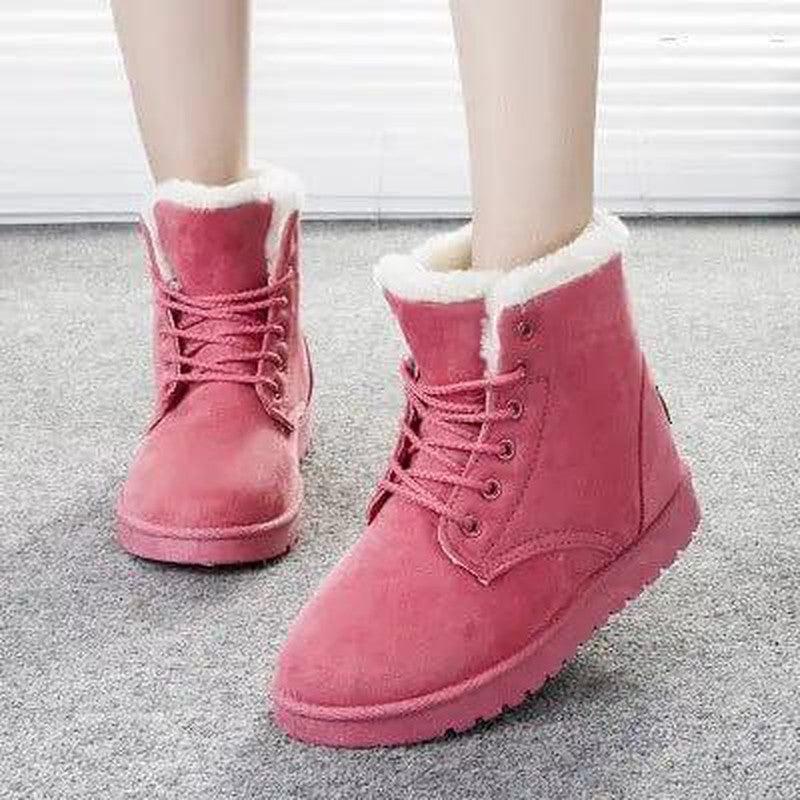 Cheky - Elegant Suede Lace-Up Winter Ankle Boots