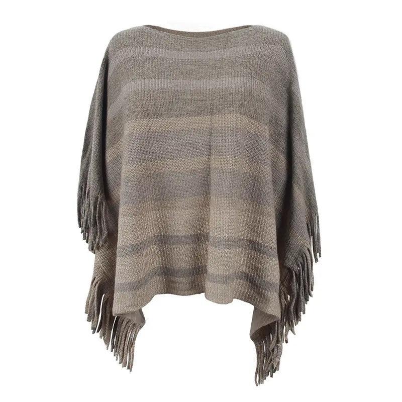 Cheky - Europe And America Cross Border Off-neck Tassel Shawl For Women