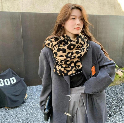 Cheky - Europe And America Fashion Leopard Scarf Versatile Warm Keeping Women