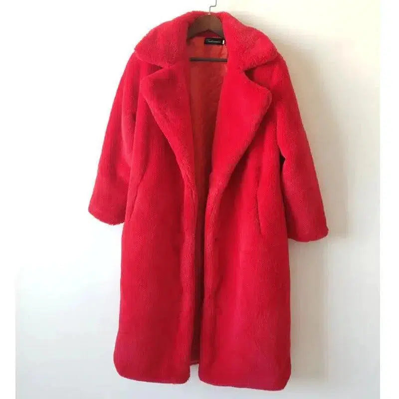 Cheky - Fashion New High Quality Velvet Fur Long Coat Women