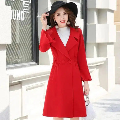 Cheky - Fashion split sleeves long woolen coat coat