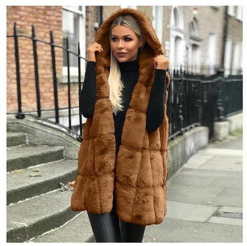 Cheky - Hooded fur vest