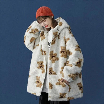 Cheky - Lamb fur bear cotton coat