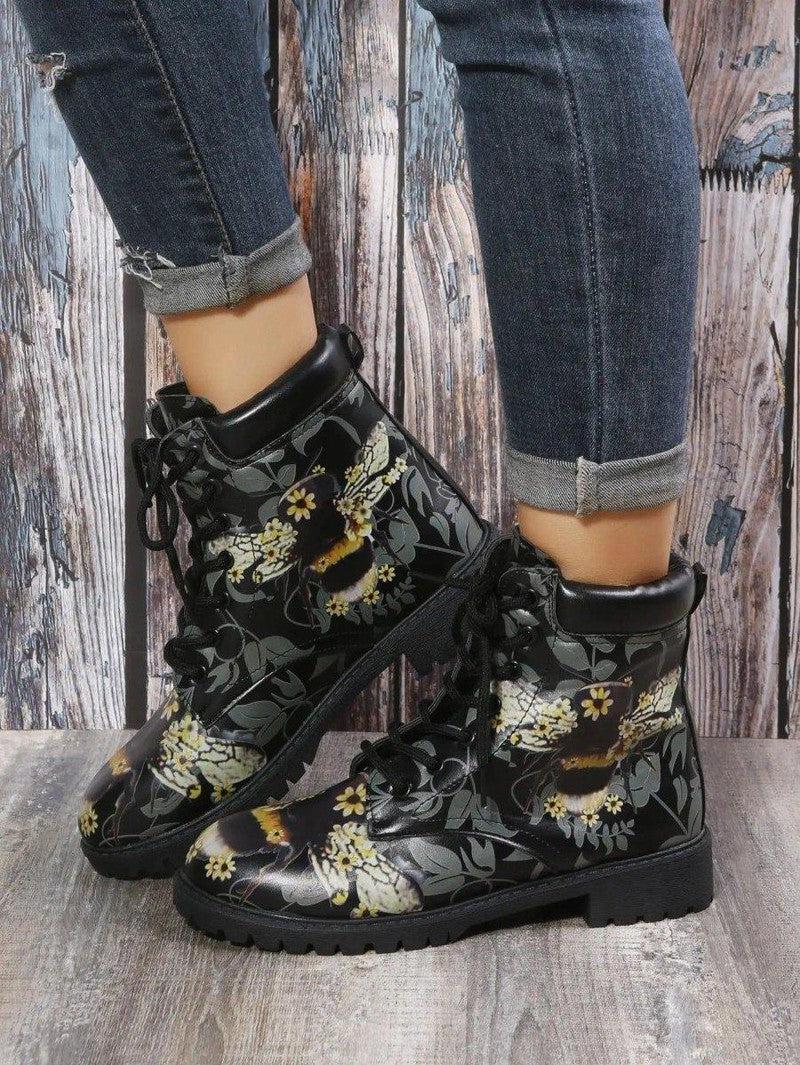 Cheky - New Front Lace-up Casual Short Boots Women