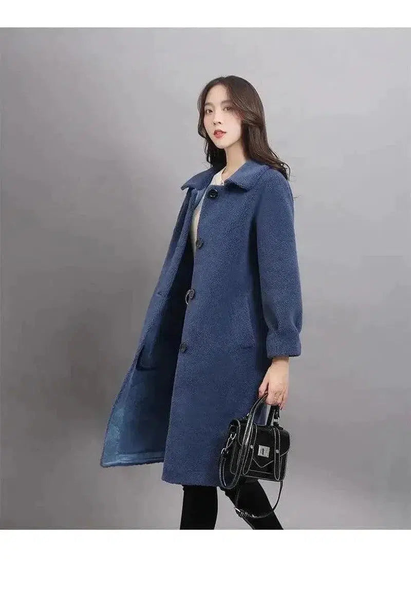 Cheky - New style sheep shearing coat women loose fur coat