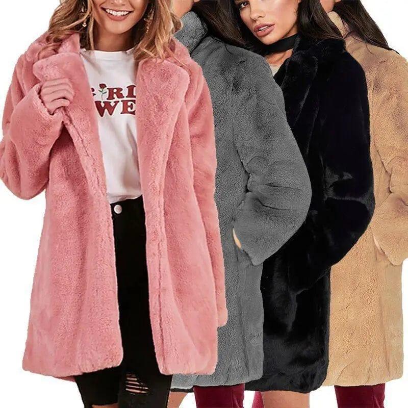 Cheky - Rabbit fur faux fur coat