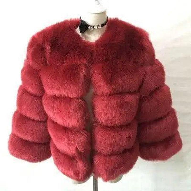 Cheky - S-3XL Mink Coats Women Winter New Fashion FAUX Fur Coat