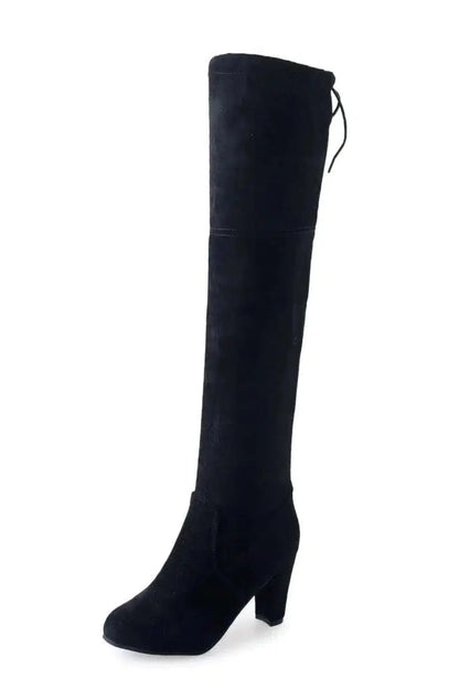 Cheky - Women's Black Knee High Boots with High Heel | Long Boots