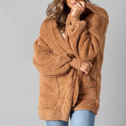 Cheky - Women's hooded plush coat