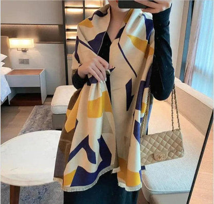 Cheky - Women's Korean Style Air Conditioning Shawl Thickened Warm Scarf