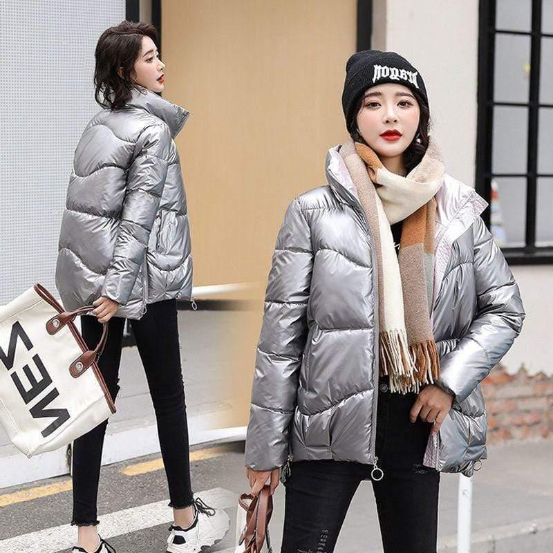 Cheky - Women's short shiny down padded jacket