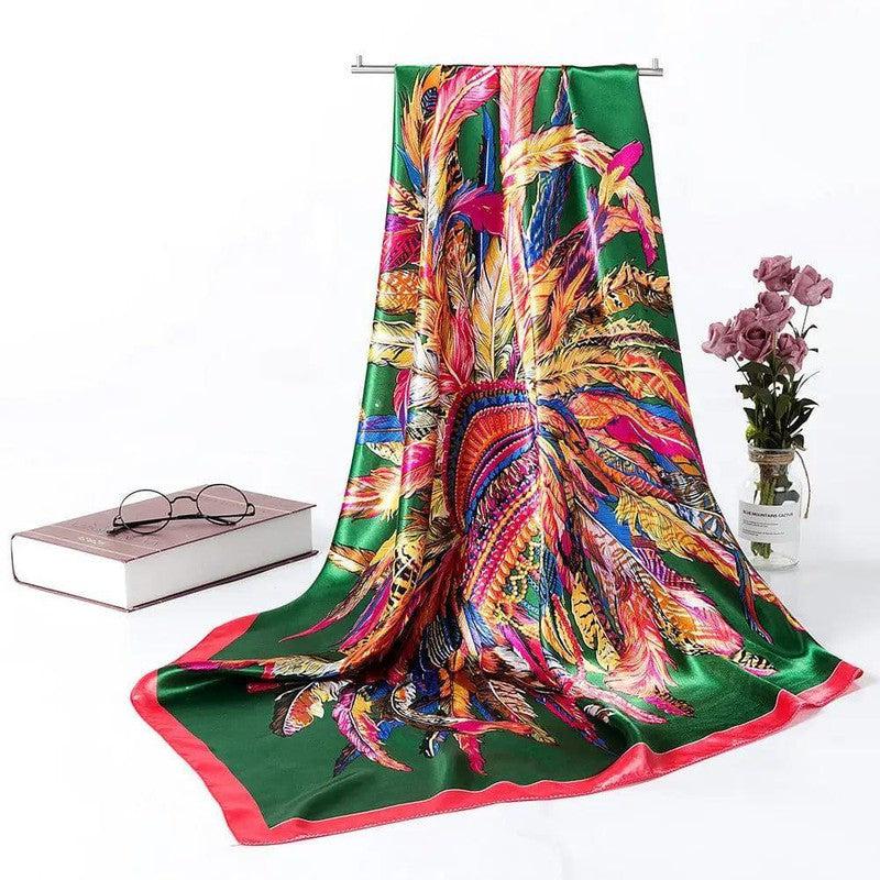 Cheky - Women's Silk Scarf Multi-functional Small Silk Satin Shawl